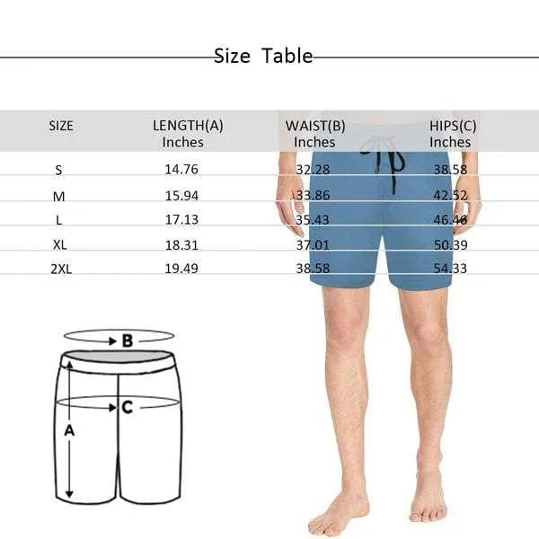 Personalized Girlfriend's Face Swim Shorts Custom Lattice Men's Quick Dry Swim Shorts with Photos for Holiday
