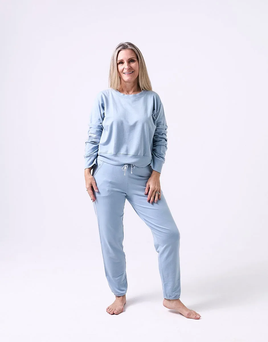 PJ Harlow Loungewear Blair Morning Blue French Terry Sweat Pant Jogger