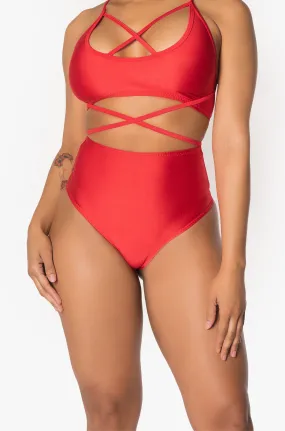 Red High Waisted Bottoms