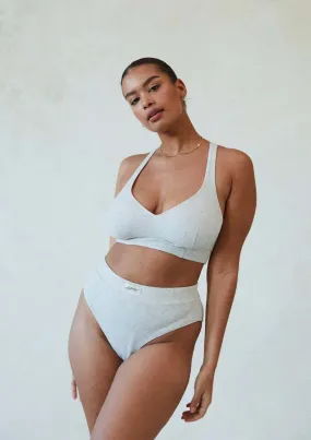 Saturday The Label Elle Ribbed Knit Lounge Bra | Marle Grey