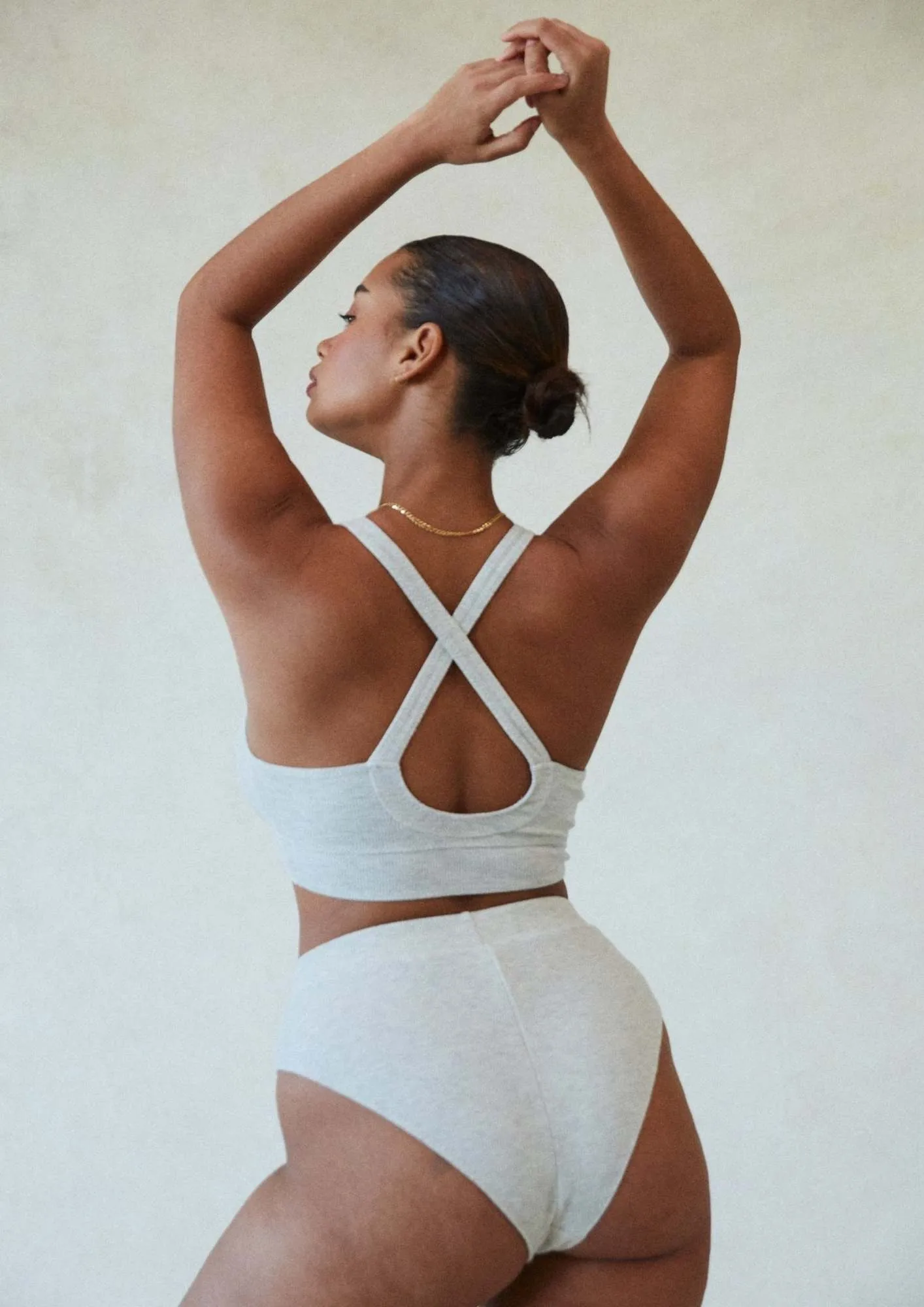 Saturday The Label Elle Ribbed Knit Lounge Bra | Marle Grey