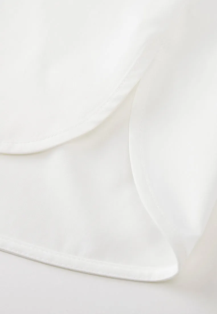 Seam-detail Chramed Concealed-fastening Blouse