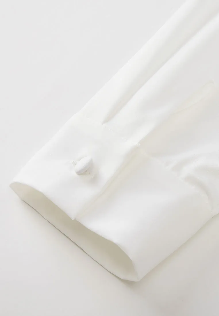 Seam-detail Chramed Concealed-fastening Blouse
