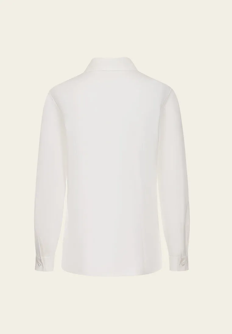 Seam-detail Chramed Concealed-fastening Blouse