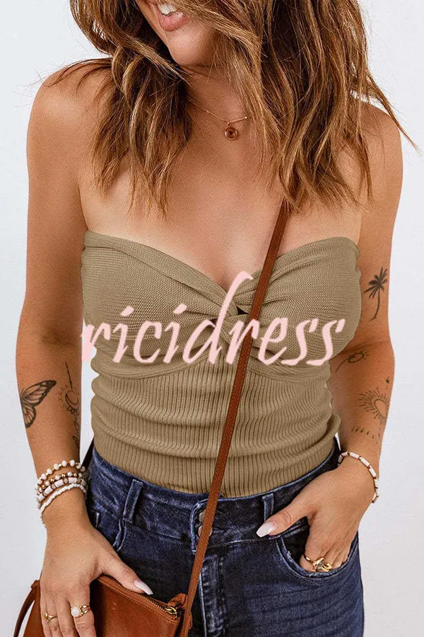 Sexy Tube Knit Ribbed Slim Backless Tank Top