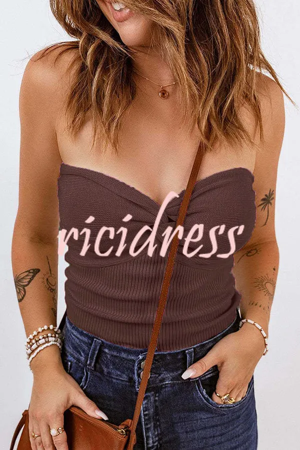 Sexy Tube Knit Ribbed Slim Backless Tank Top