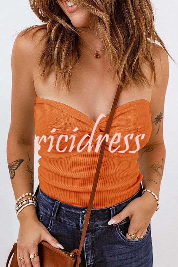 Sexy Tube Knit Ribbed Slim Backless Tank Top