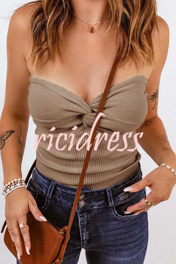 Sexy Tube Knit Ribbed Slim Backless Tank Top