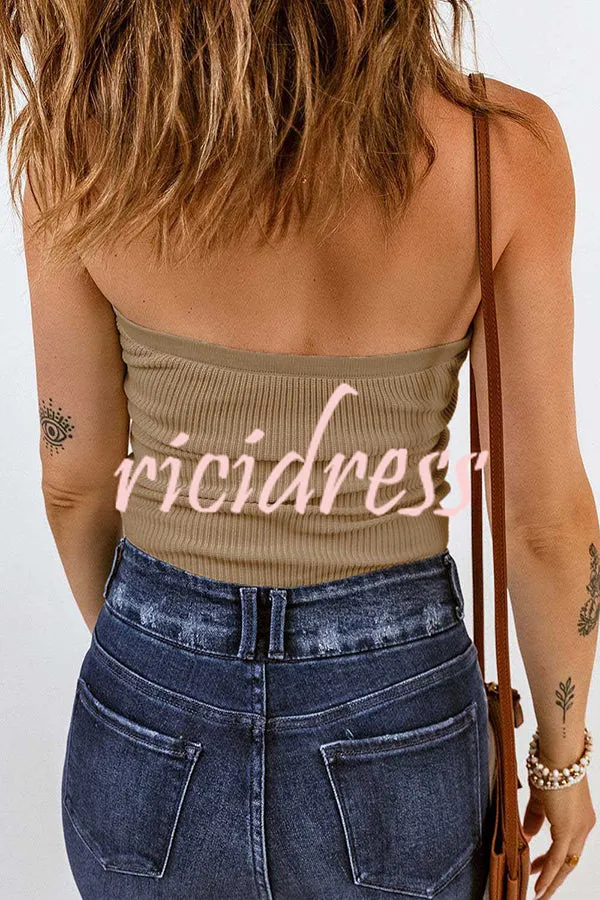 Sexy Tube Knit Ribbed Slim Backless Tank Top