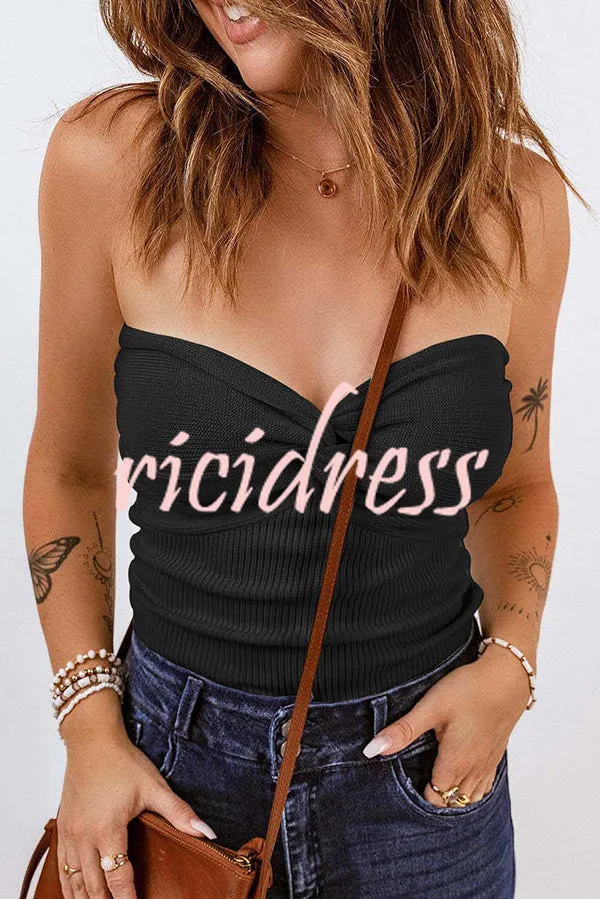 Sexy Tube Knit Ribbed Slim Backless Tank Top