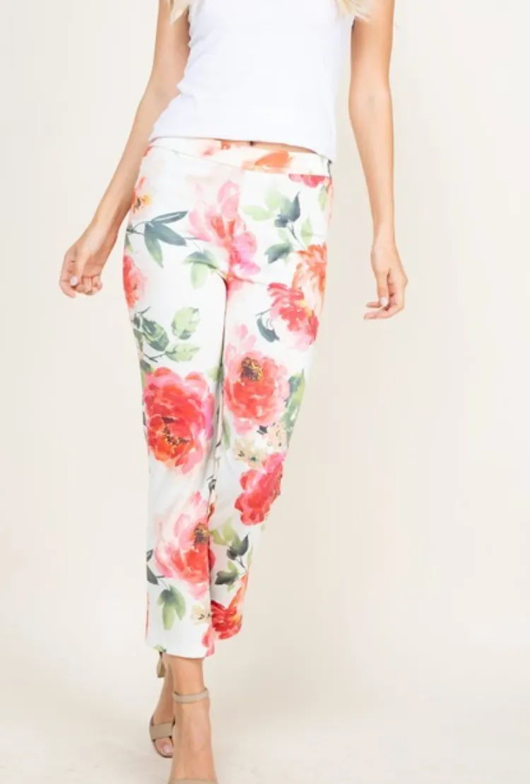 Slim Fit Floral Capri