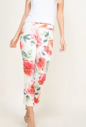 Slim Fit Floral Capri