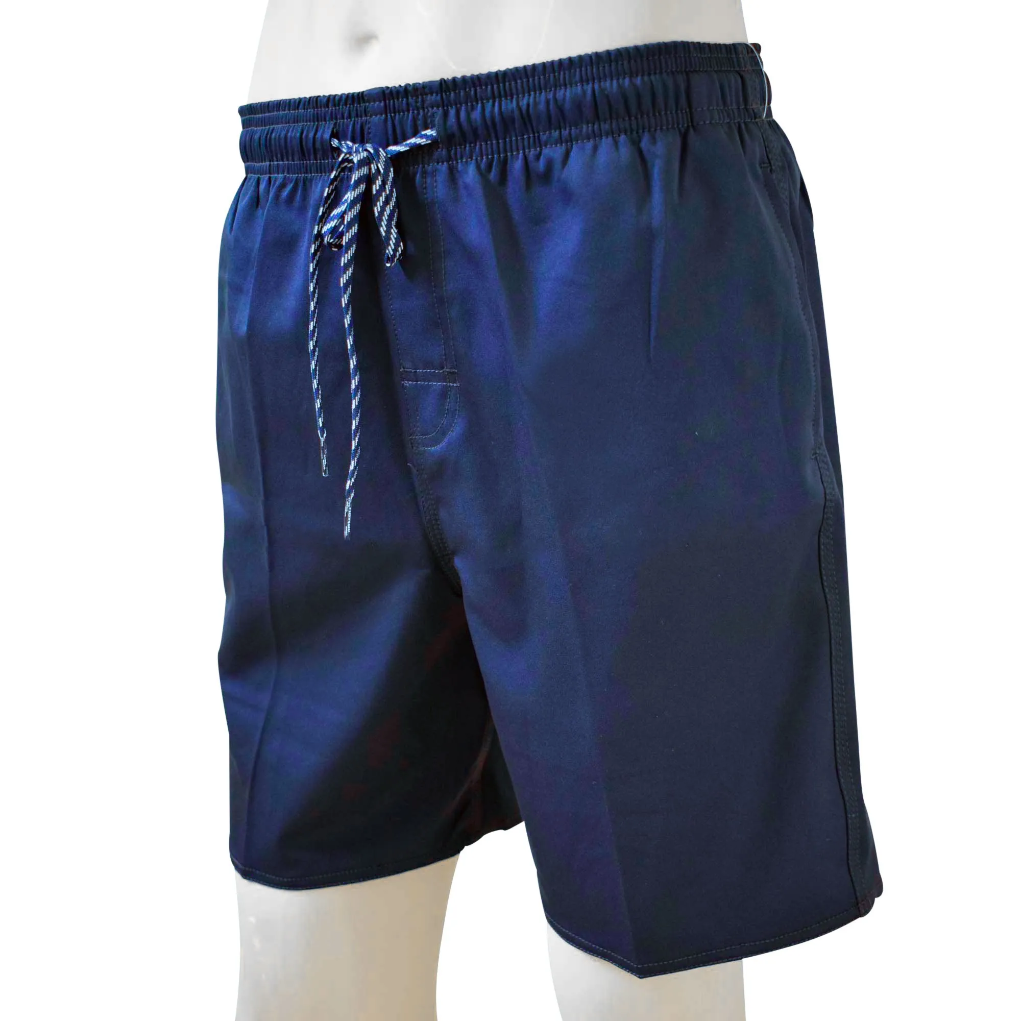 Solid Color Men's Elastic Shorts with Pockets, Quick Dry Board Shorts, Beach Shorts, Swim Trunks, Sportwear