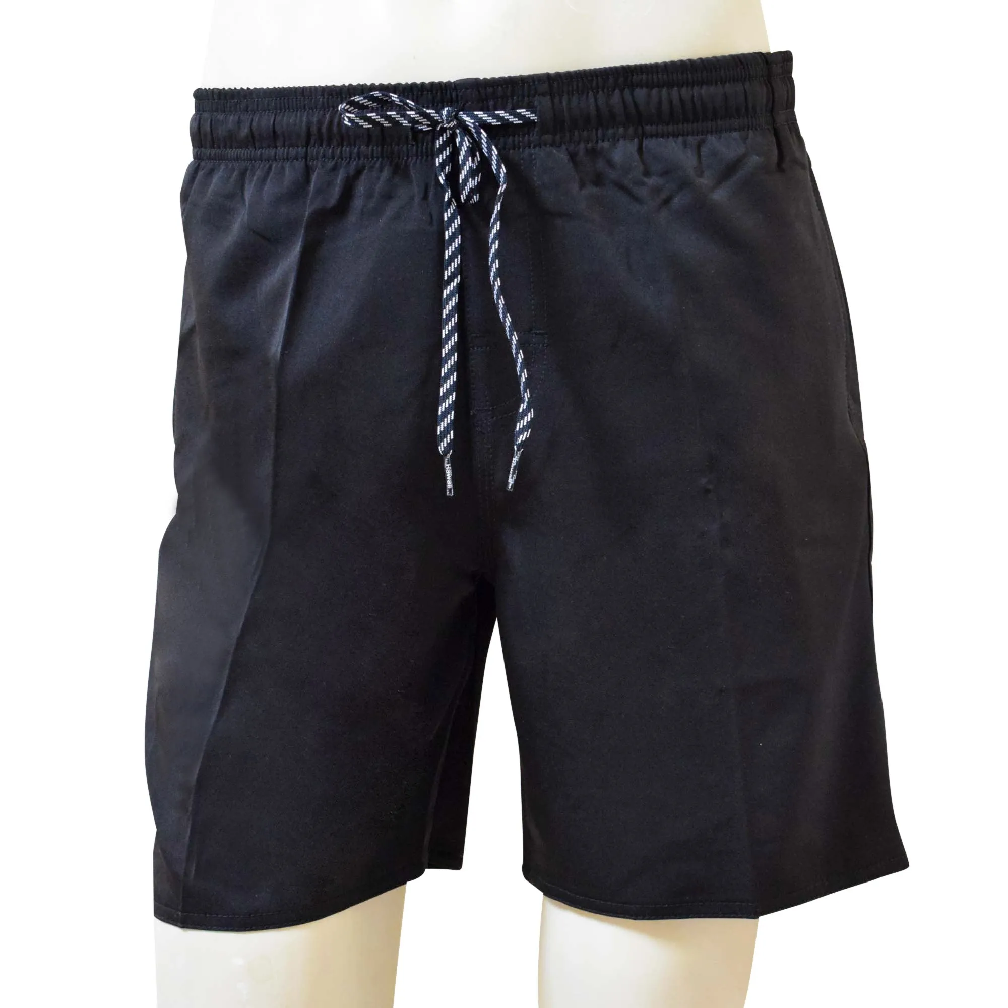 Solid Color Men's Elastic Shorts with Pockets, Quick Dry Board Shorts, Beach Shorts, Swim Trunks, Sportwear