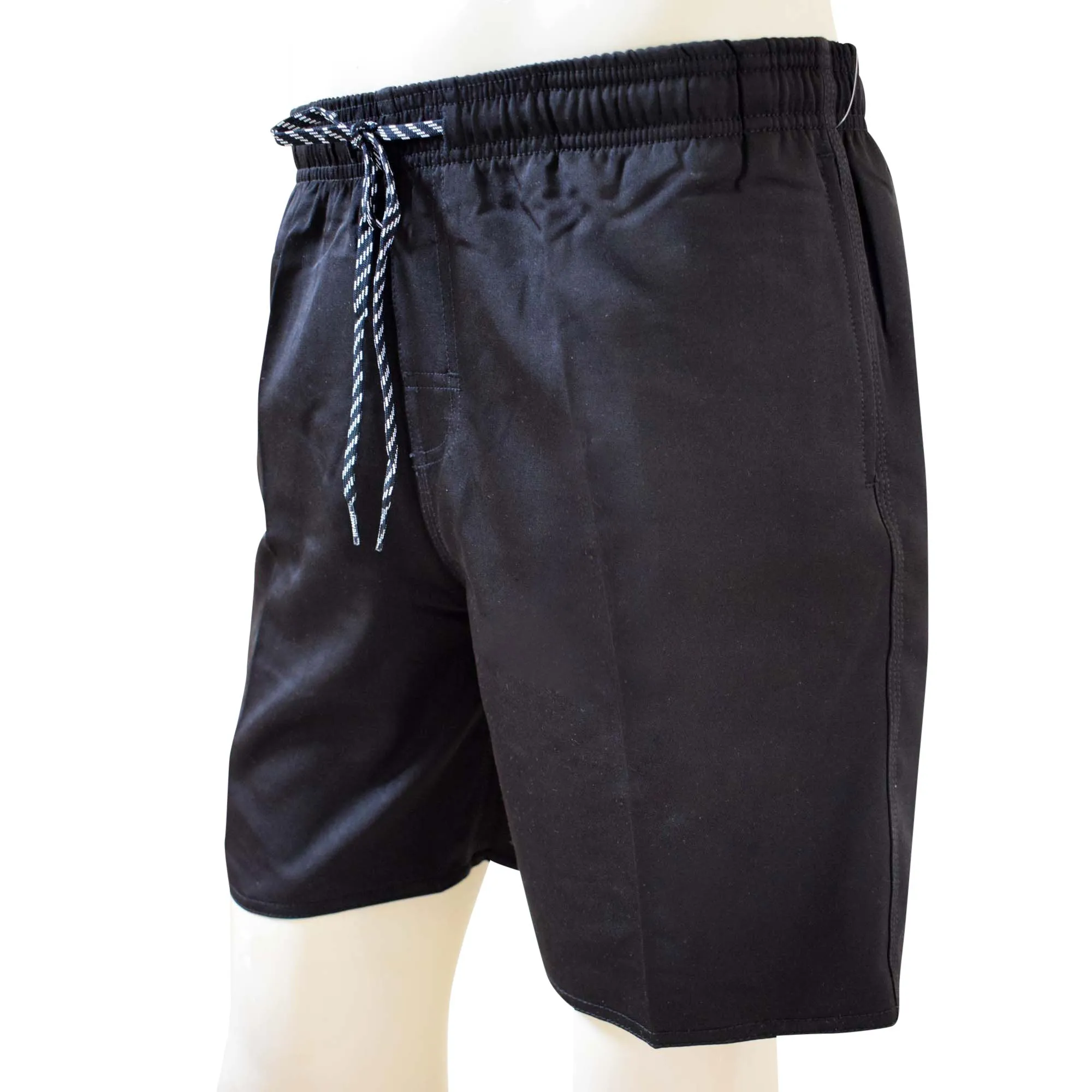 Solid Color Men's Elastic Shorts with Pockets, Quick Dry Board Shorts, Beach Shorts, Swim Trunks, Sportwear