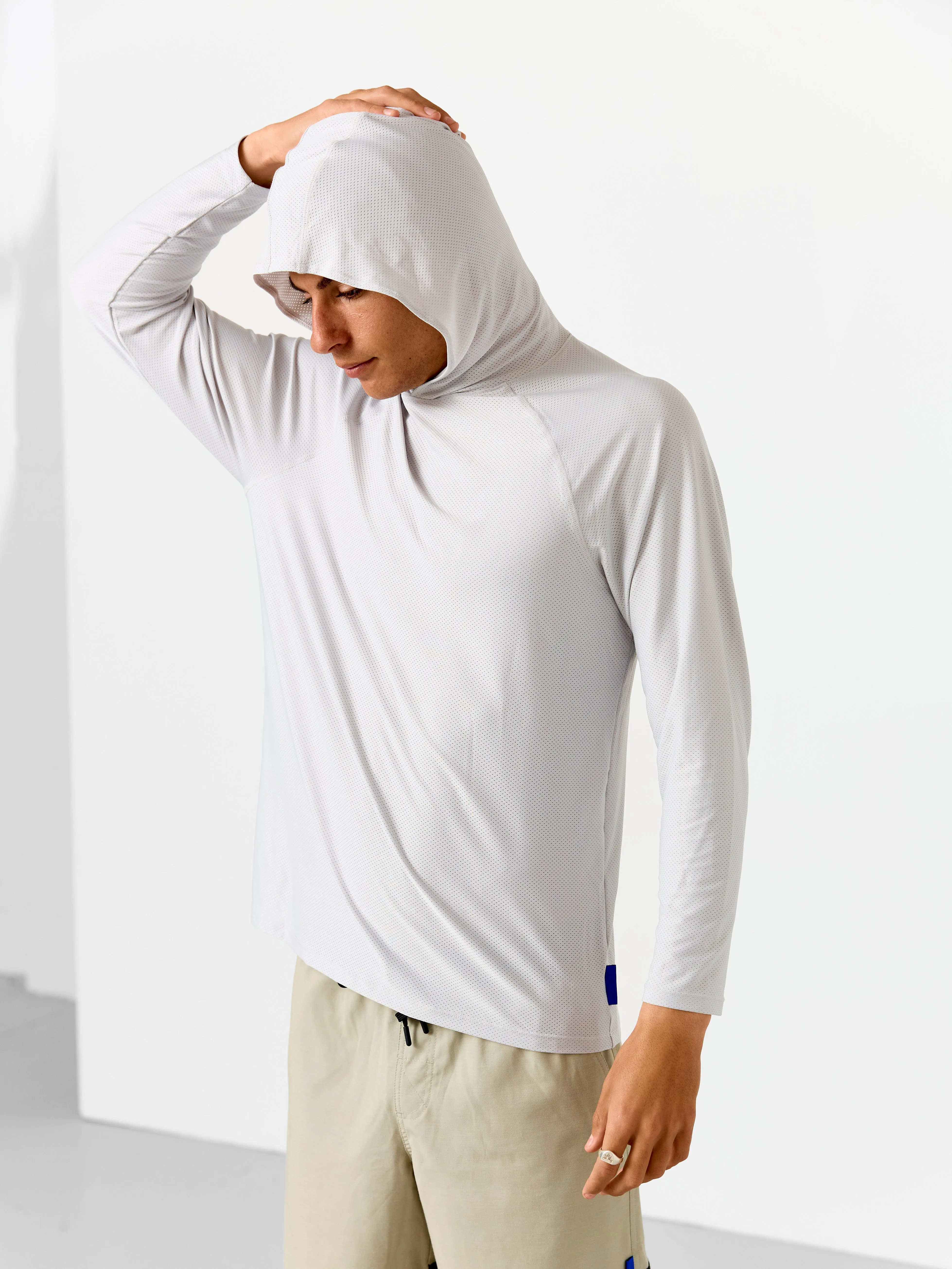 SPF50 Long Sleeve Hooded Active Shirt |Dove Grey
