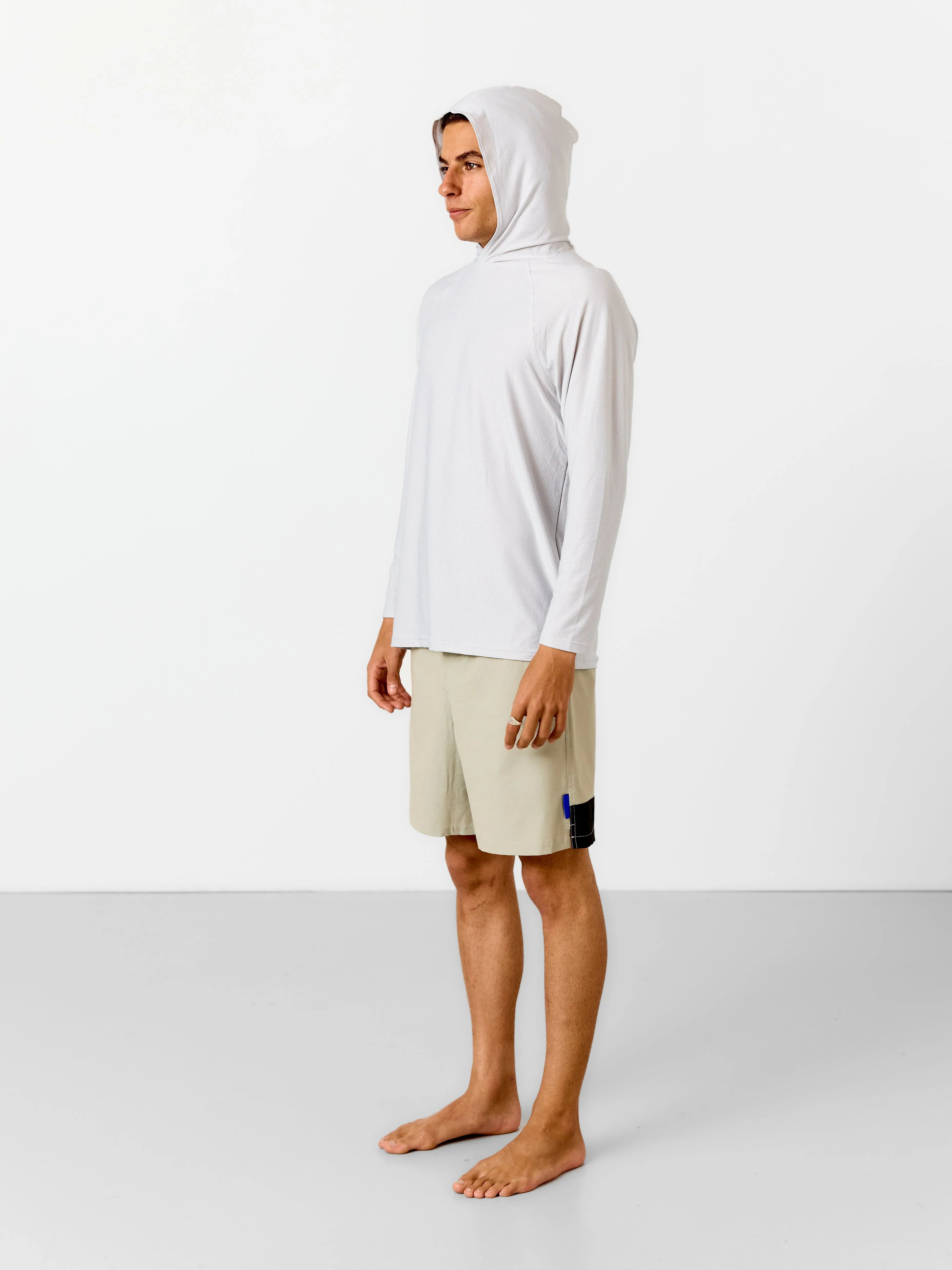 SPF50 Long Sleeve Hooded Active Shirt |Dove Grey