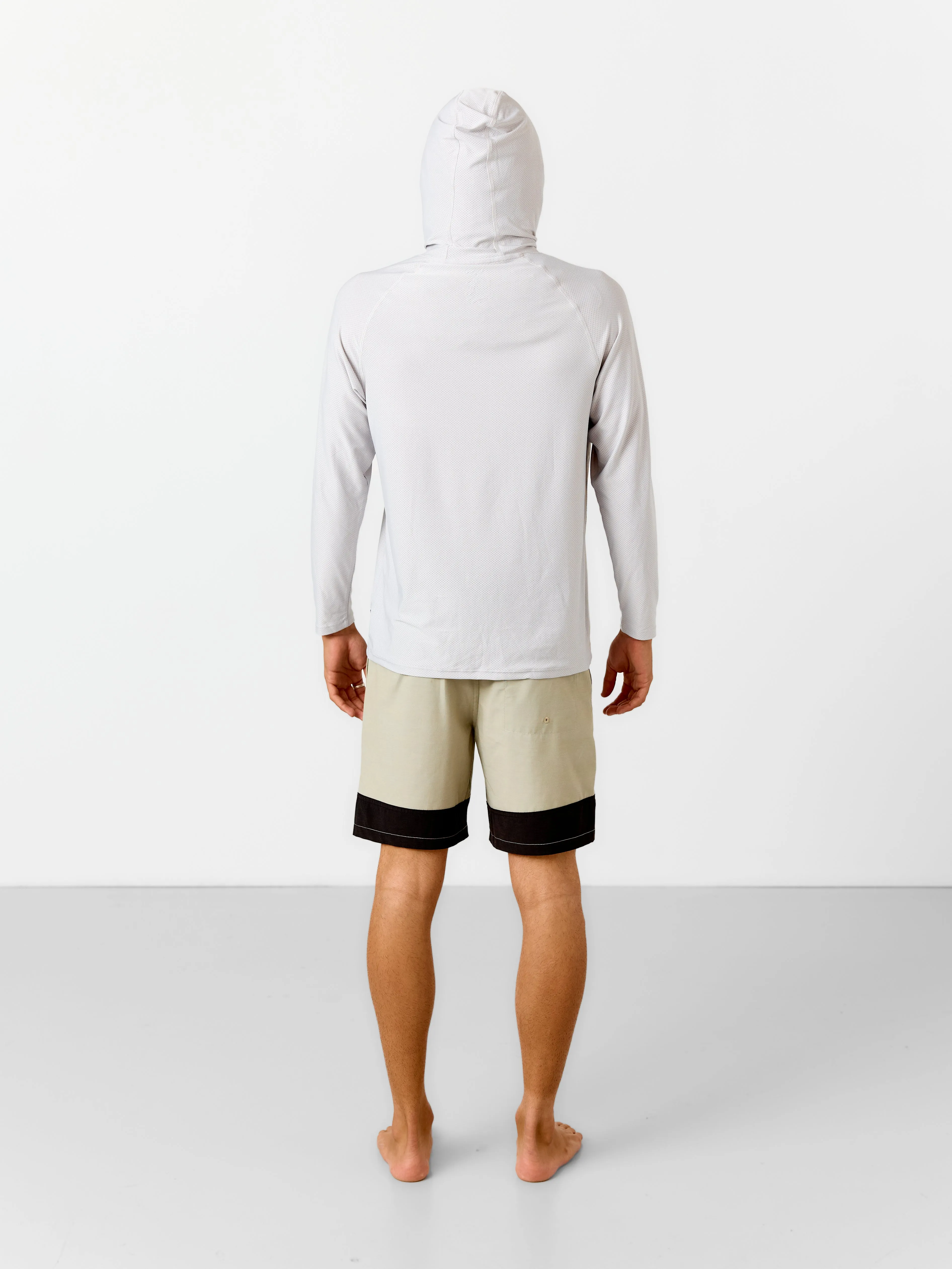 SPF50 Long Sleeve Hooded Active Shirt |Dove Grey