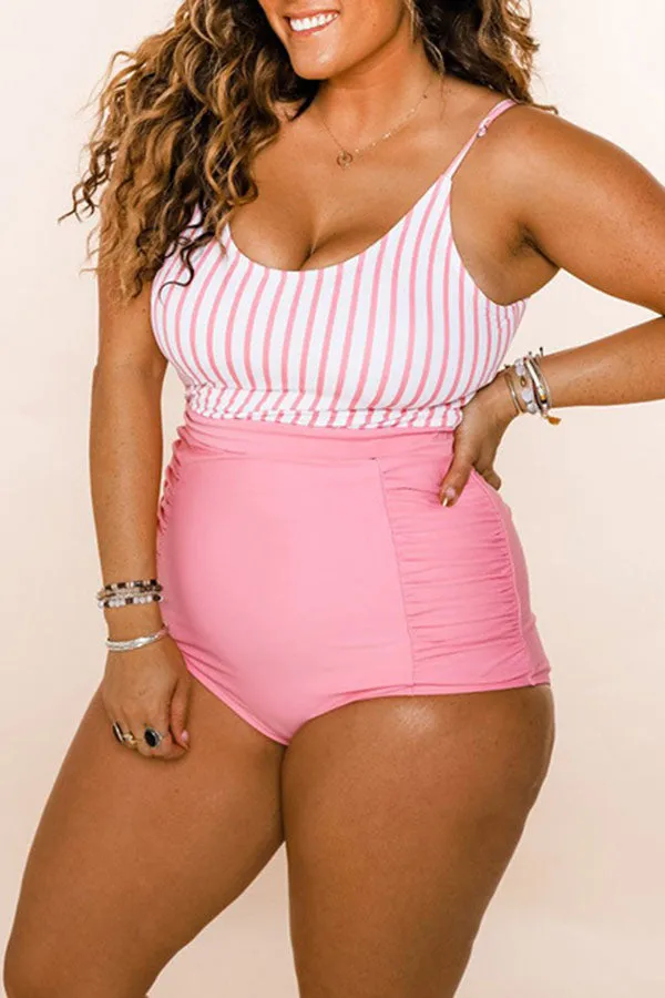 Striped Sweet High Waisted Bikini