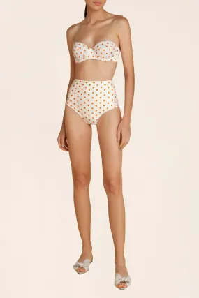 Tangerine Pois High-Waisted Bikini