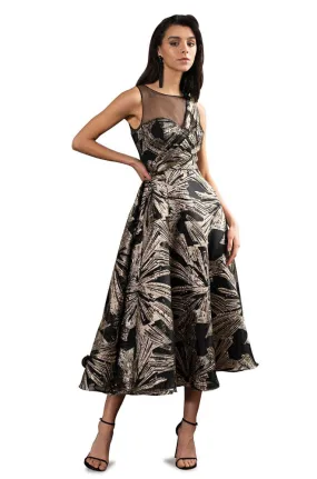 Tea Length Brocade Gown