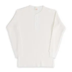 The Real McCoy's Waffle Thermal Henley Undershirt Medium White