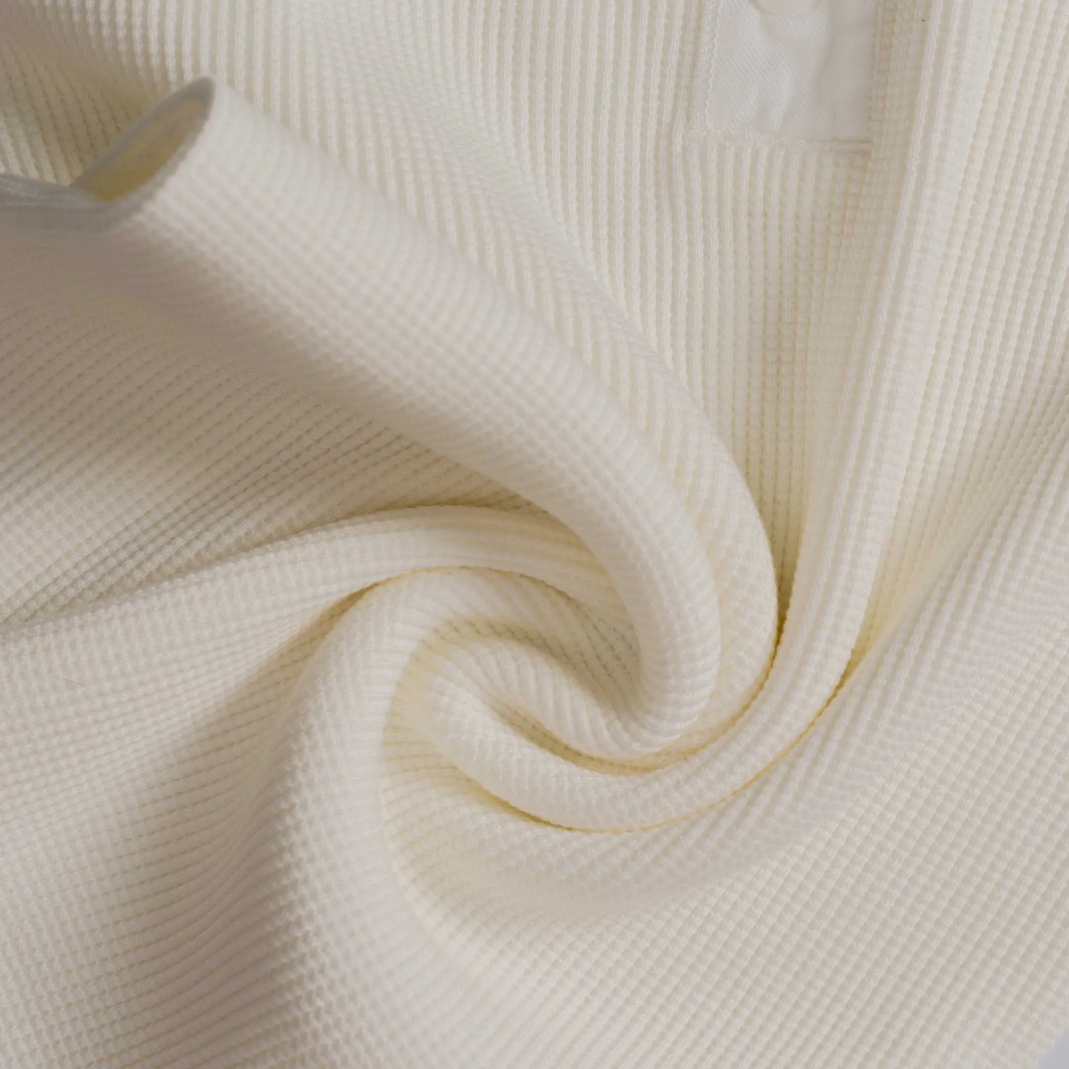 The Real McCoy's Waffle Thermal Henley Undershirt Medium White