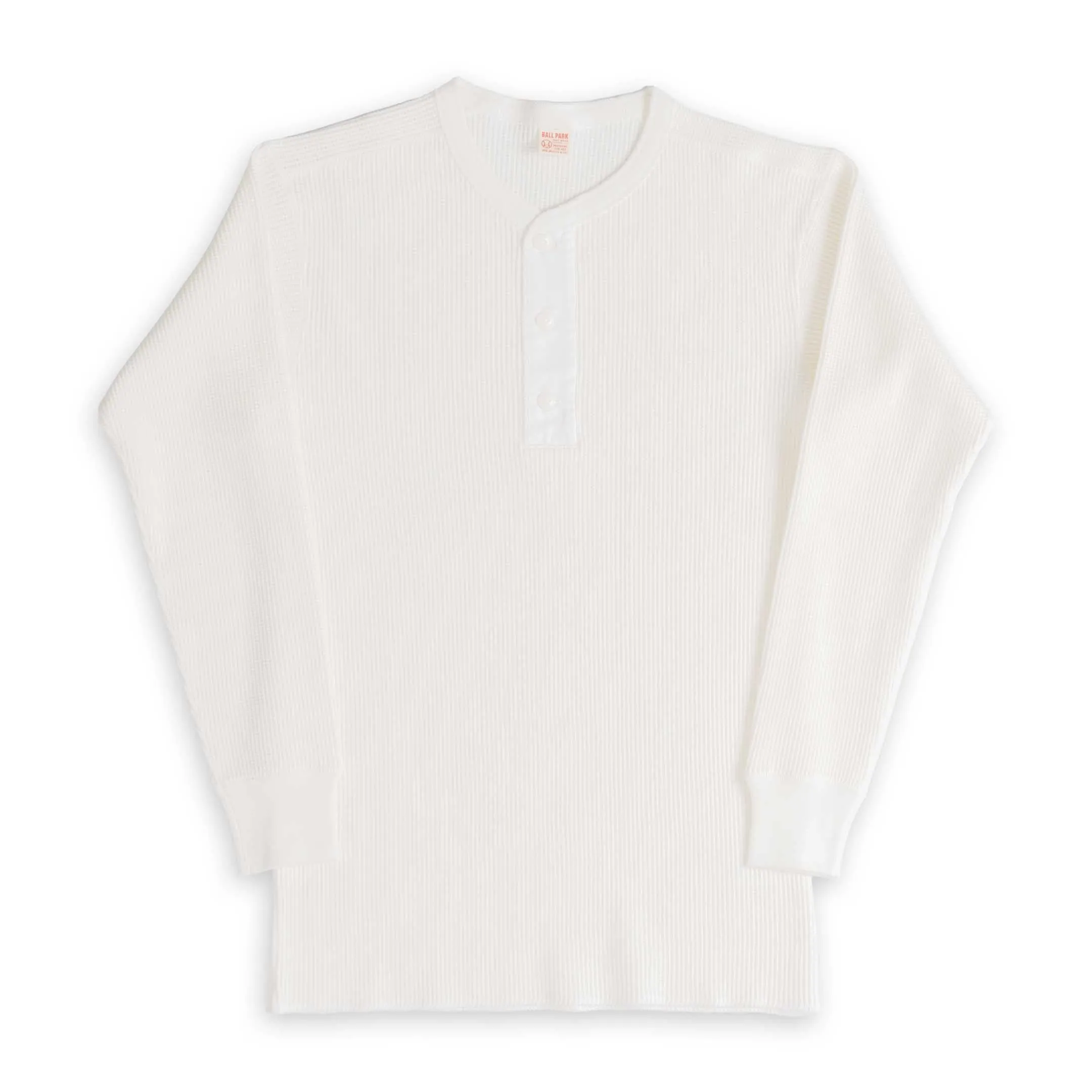 The Real McCoy's Waffle Thermal Henley Undershirt Medium White