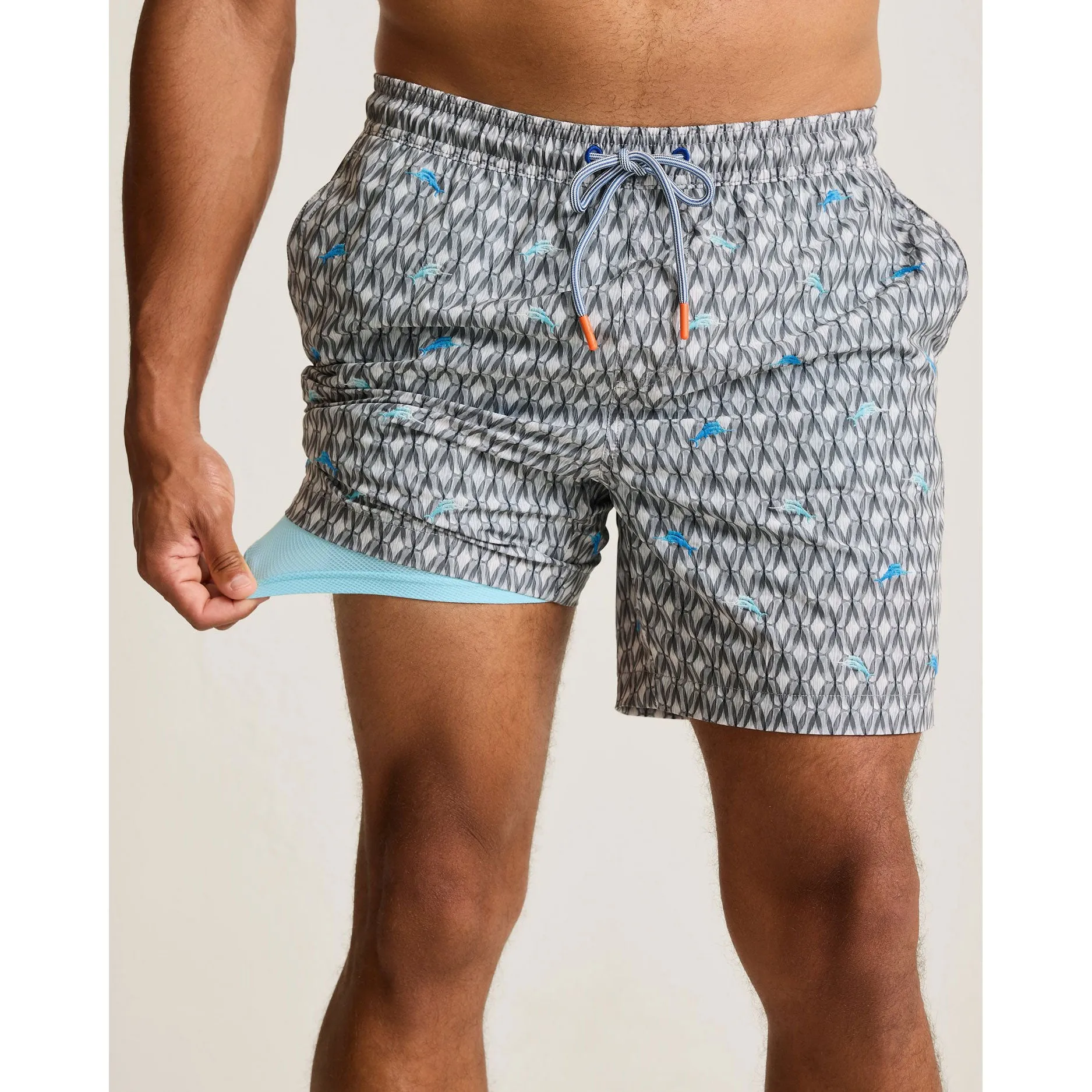 Tommy Bahama Men's 6-Inch Naples Tile Pool Geo Swim Trunks - Summer Grey