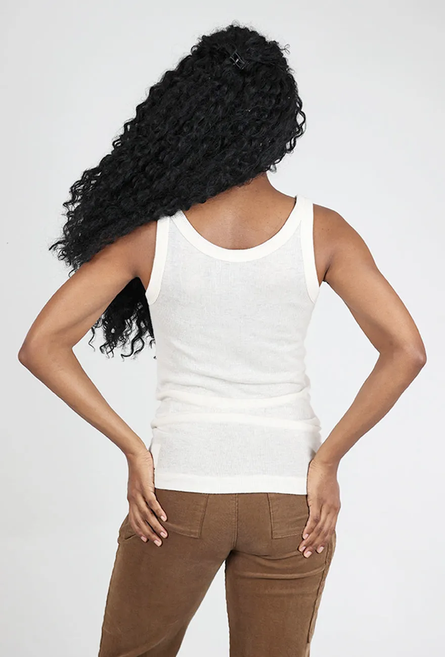 Tubular Cashmere Tank, Milk