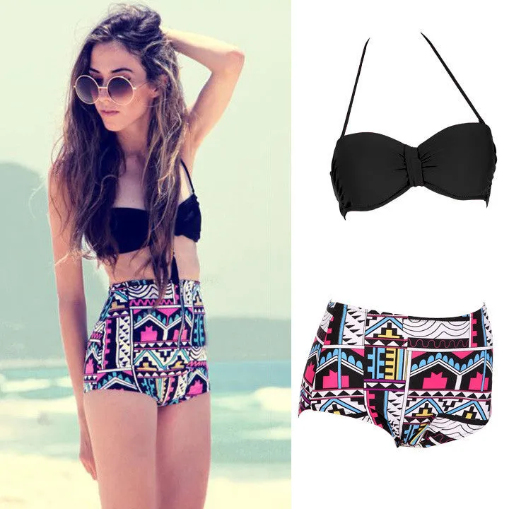 Women's Push-up Padded Bra High Waisted Bikini